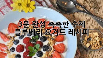 3분 완성! 촉촉한 수제 블루베리 요거트 레시피